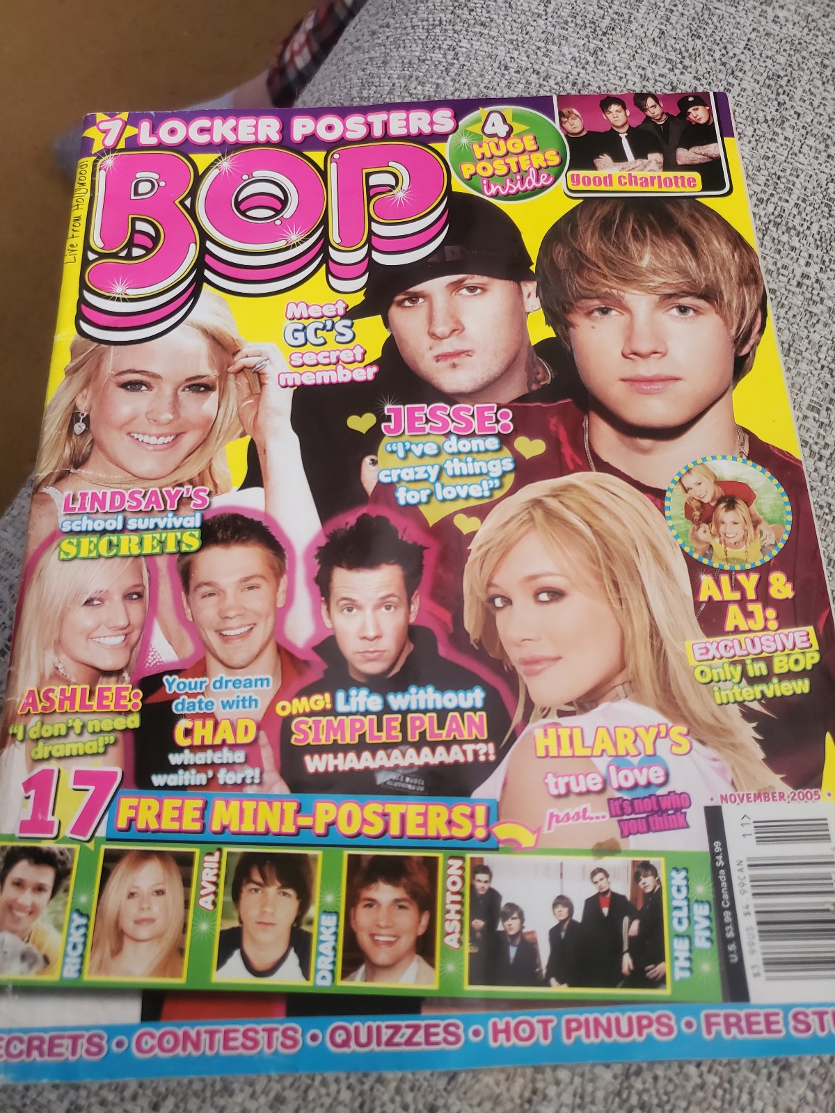00s vintage bop Magazine jesse McCartney hilary duff good Charlotte simple plan