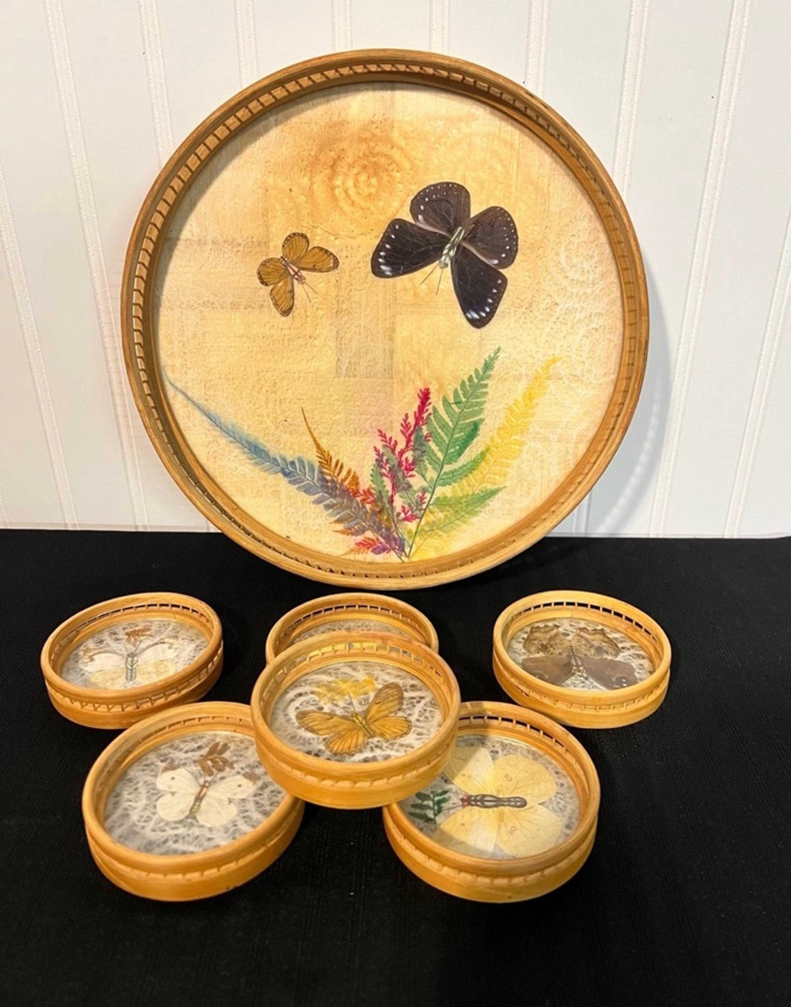 1970's Vintage ROC Interpur
Bamboo Tray & Coasters