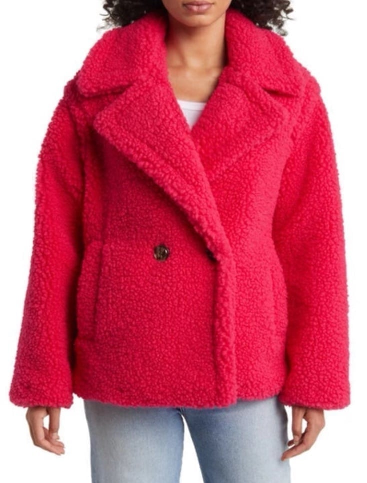NWT UGG Gertrude Teddy Faux Shearling Coat