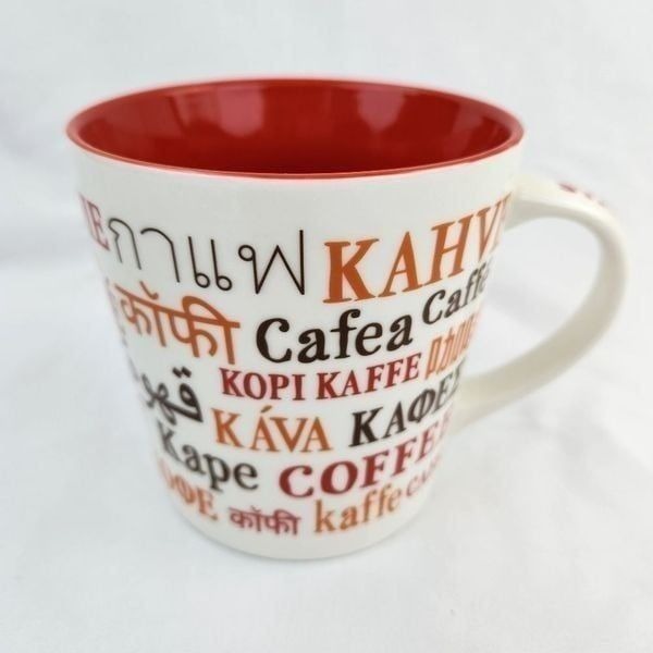 Starbucks 2008 Ivory Multi-Lingual Coffee Oversized 16oz Mug