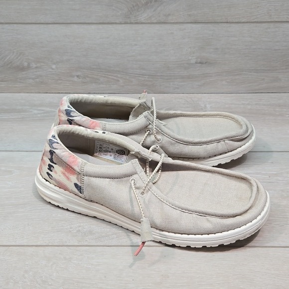 Hey Dude Mens Wally Funk tie dye tan Loafer Slip on shoes sz 10
