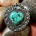 925 Sterling Silver & Kingman Turquoise Heart Statement Ring Size 8