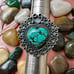 925 Sterling Silver & Kingman Turquoise Heart Statement Ring Size 8