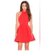 Finders Keepers Smoke Trails Red Open Back Halter Skater Mini Dress Size M