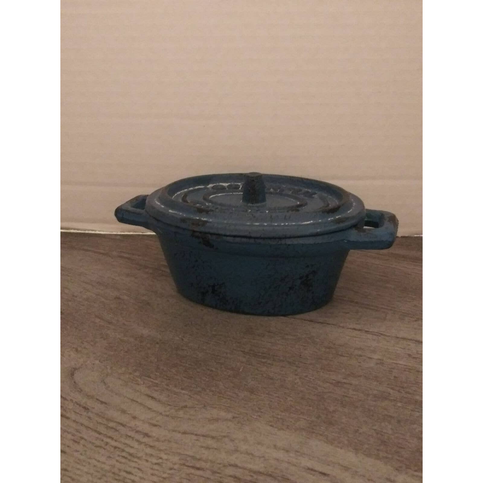 Blue Colorful Cocotte Very Small Cast Iron Cocotte W/ Lid 6