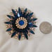 Amazing large vivid blue vintage brooch by Juliana