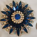 Amazing large vivid blue vintage brooch by Juliana