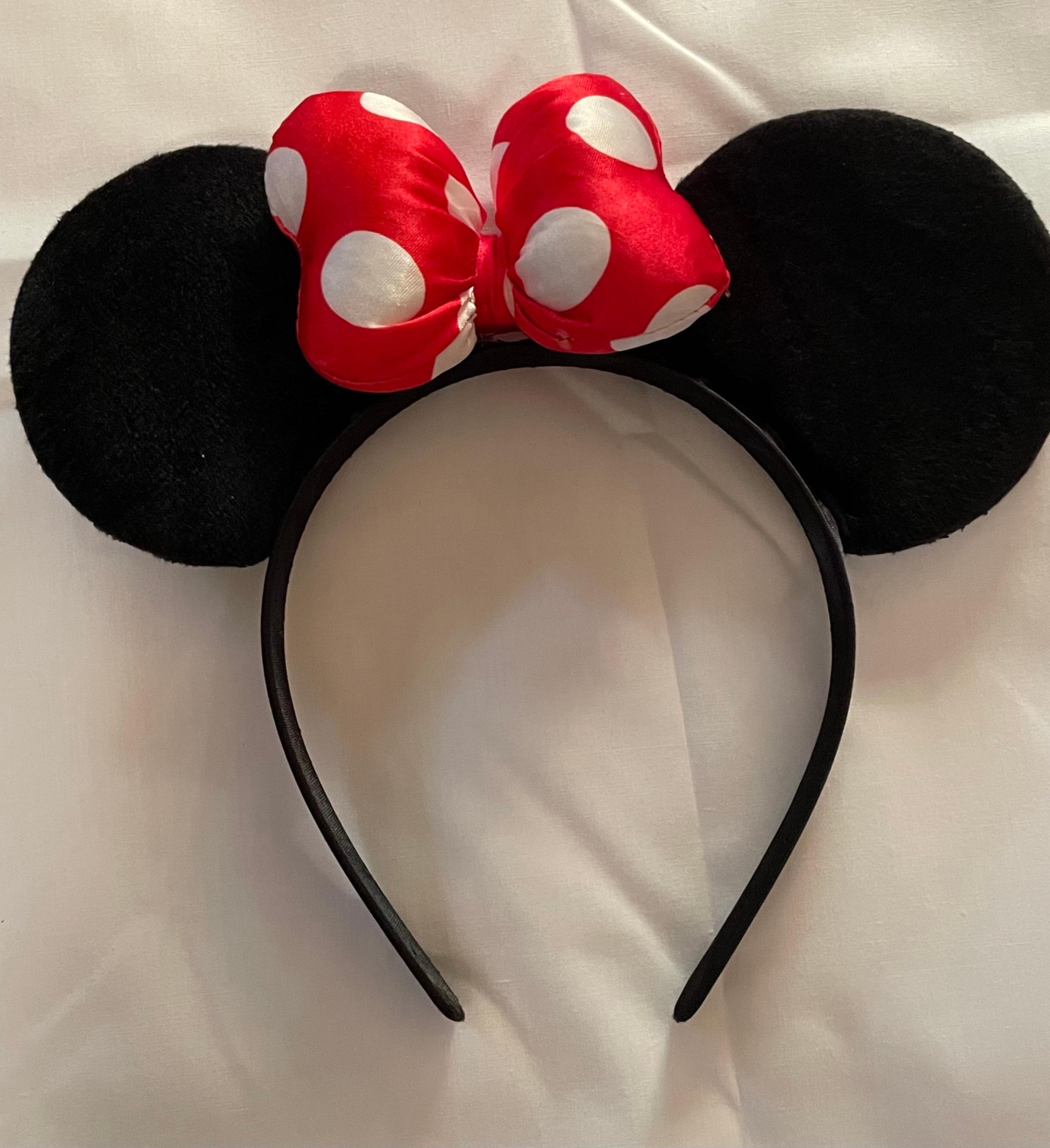 Disney Minnie Mouse headband black ears with red polka dots