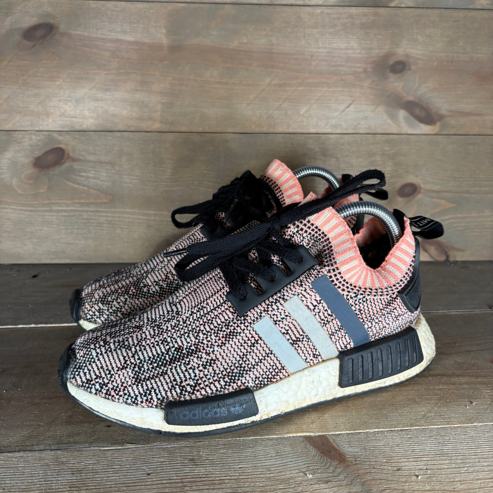 adidas NMD R1 womens size 8 shoes pink athletic running sneakers  Pre owned. No