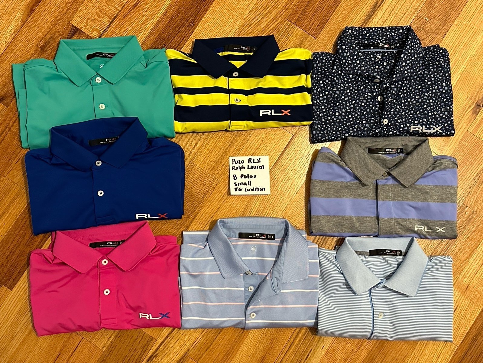 (8) Polo Ralph Lauren RLX Golf Polos - Small, Various styles