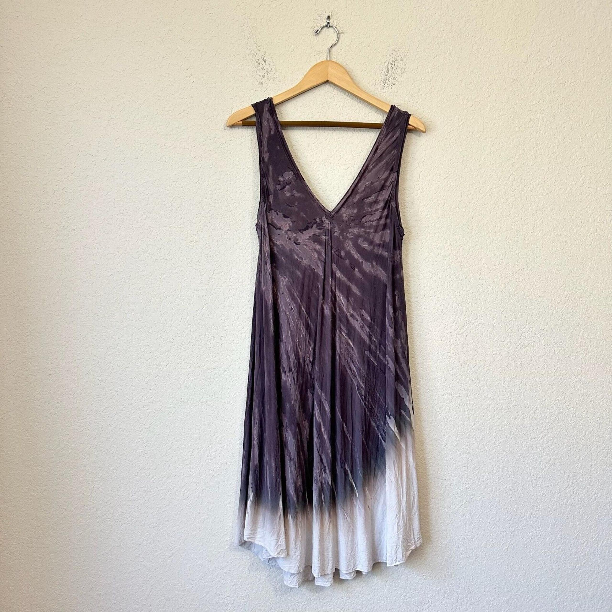 ANTHROPOLOGIE TINA+JO Purple Ombré V-Neck Tent Midi Dress