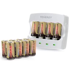 Tenergy 12 Pack Rechargeable Batteries and Charger Compatible with Arlo Wireless