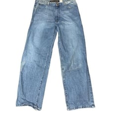 Nautica Jeans Co Mens Size 36x34 Wide Leg Big E-Z Jeans Denim Blue Baggy Faded