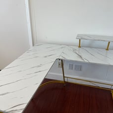 Marble White L Shaped Desk 50.8”