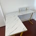 Marble White L Shaped Desk 50.8”