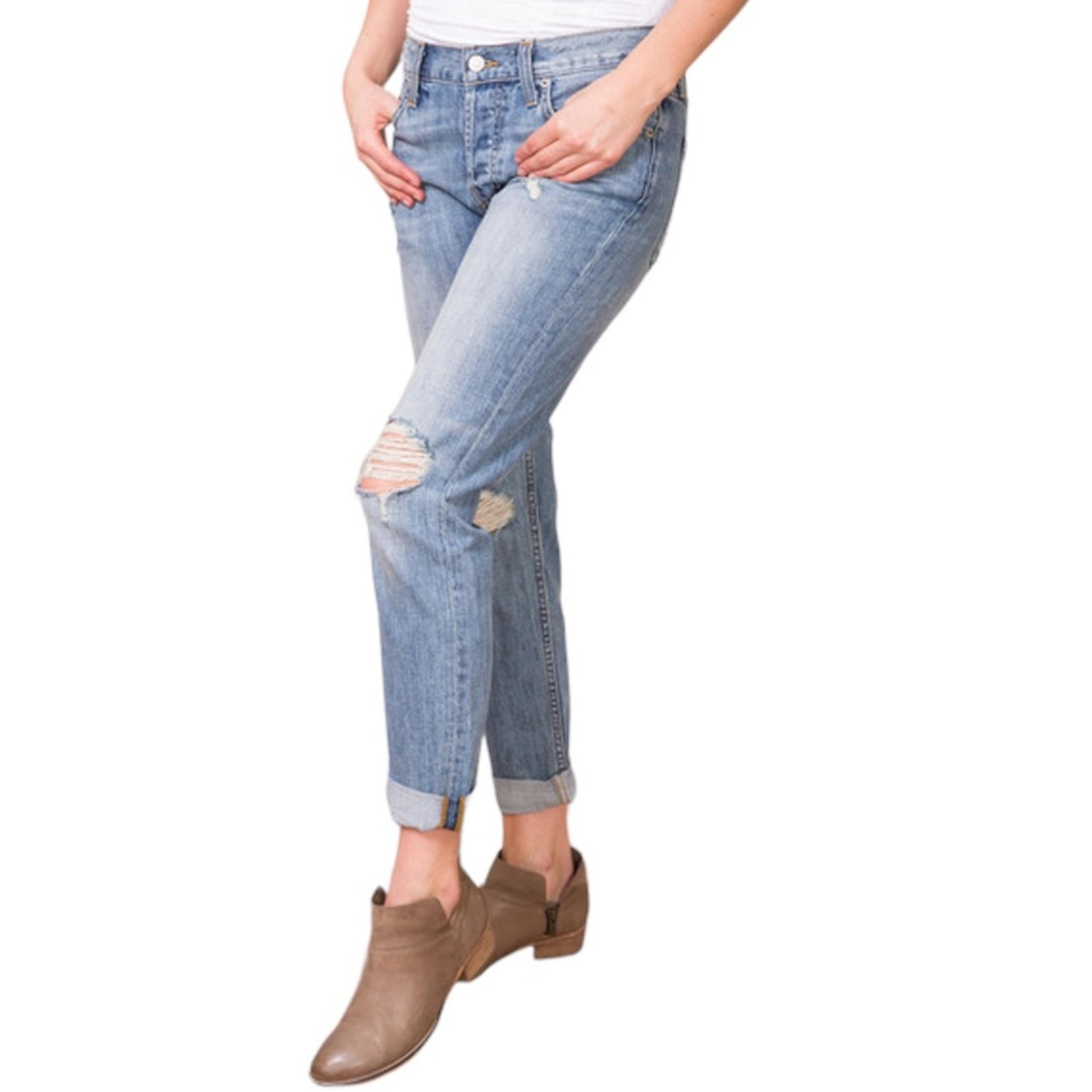 Rails Denim Women Size 24 Medium Vintage Wash Beckett Destroyed Boyfriend Jeans