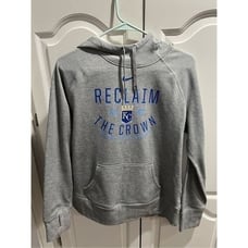 Nike Therma Fit Grey Kansas City KC Royals Reclaim the Crown Hoodie Size L EUC
