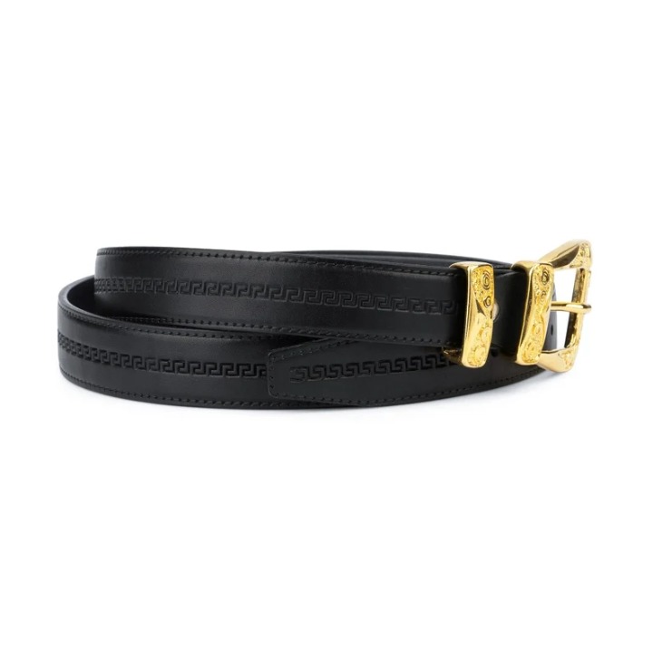 Western belts for women Black belt with gold buckle Leather western belts
