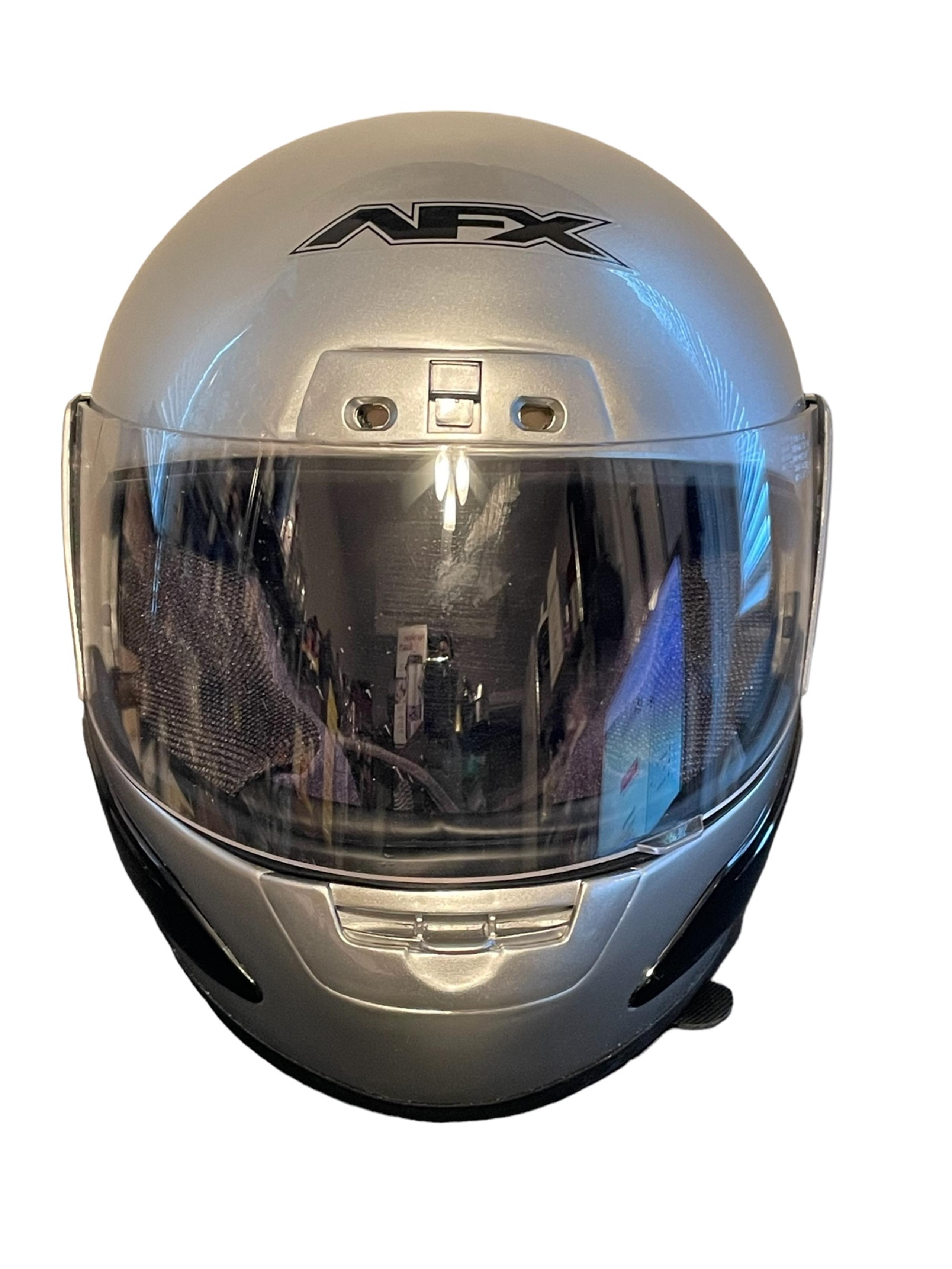 Vintage Afx Fx-10 Black Silver Full Face Helmet Small