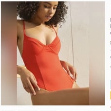 Good American Show Off One Piece Bright Poppy Red Swimsuit Size Medium NEW