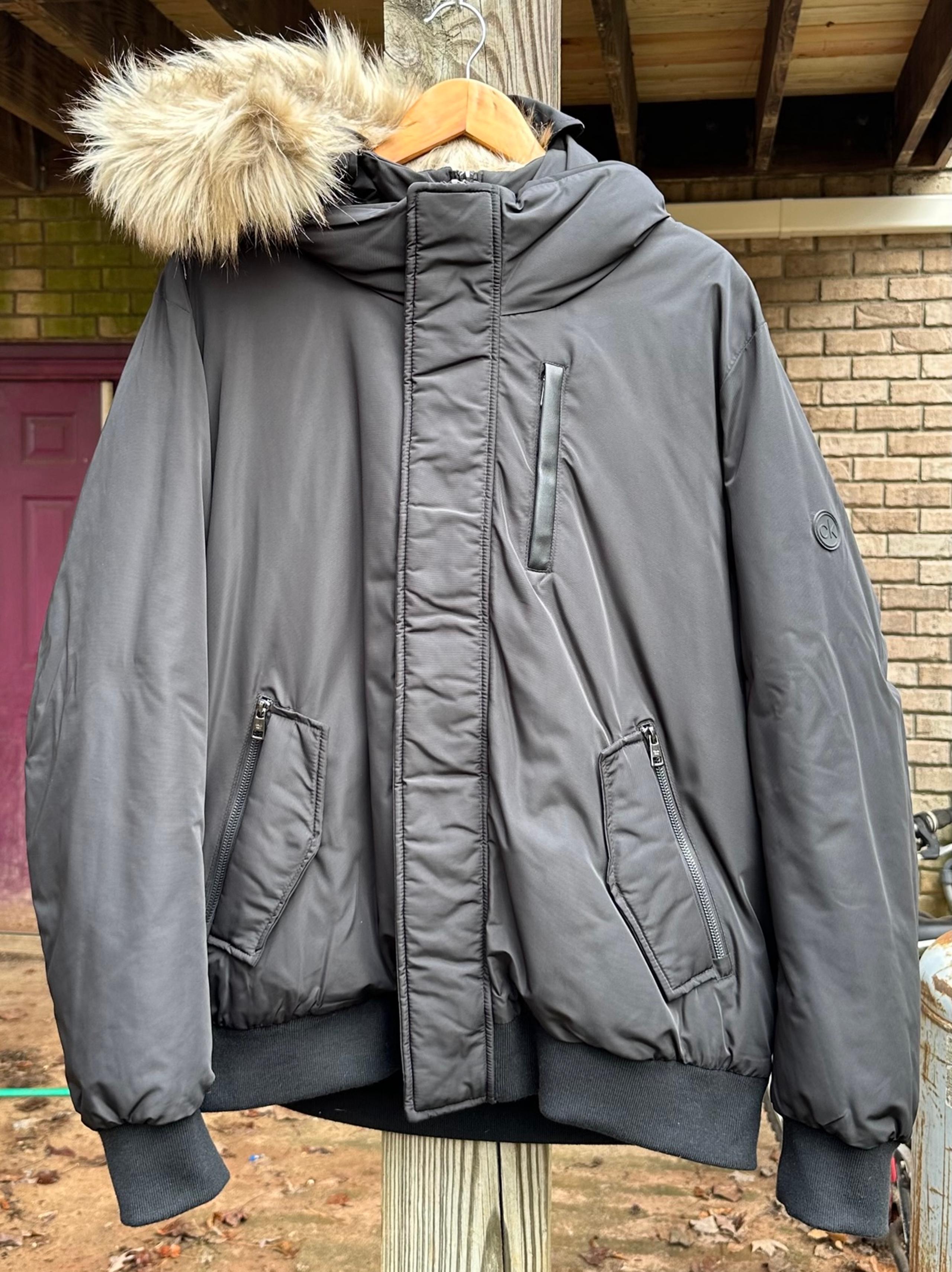 Calvin Klein Men Alternative Parka Bomber Jacket Black Size Men XL