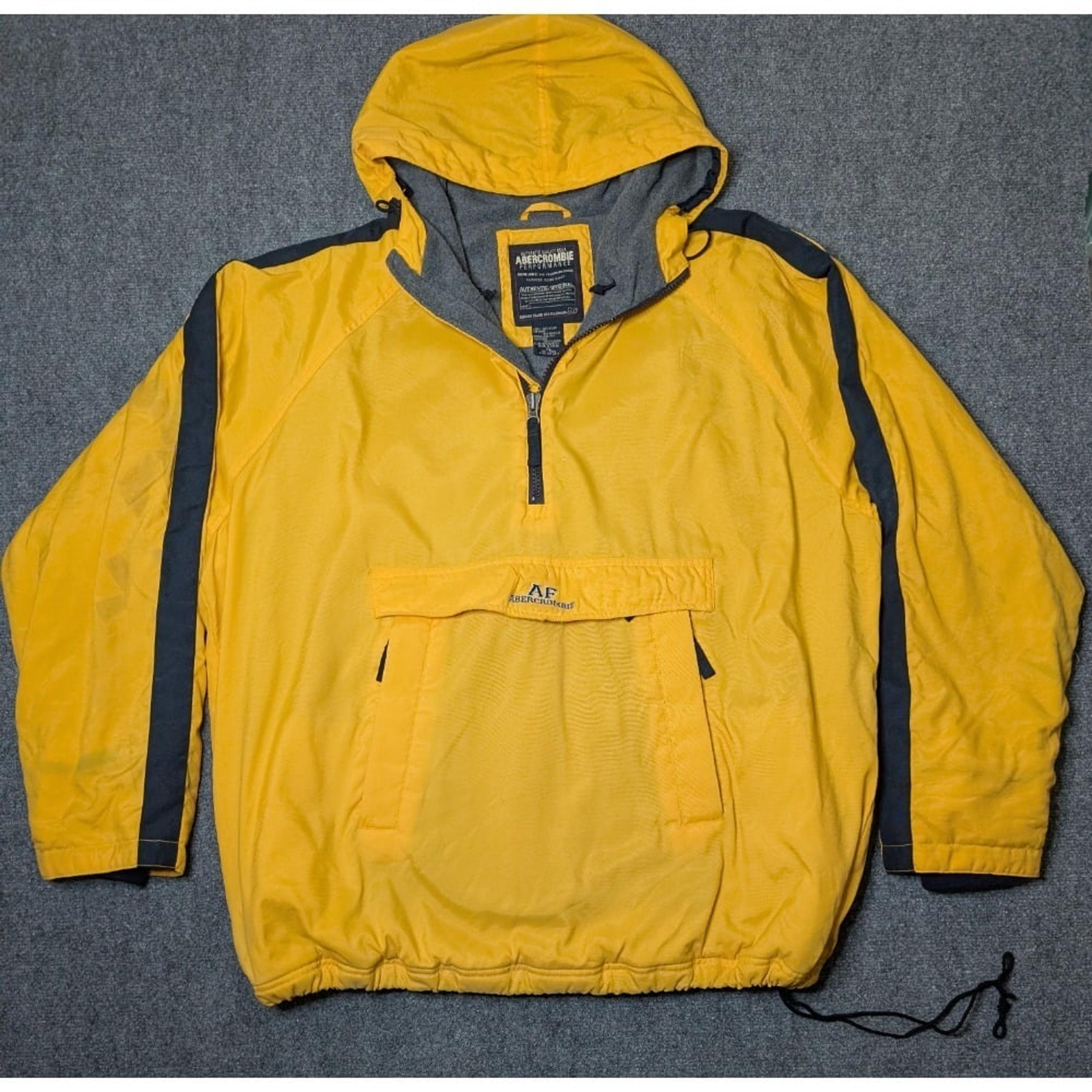 Vintage Abercrombie & Fitch Performance A-Tech Lined Jacket Mens Size XL Yellow