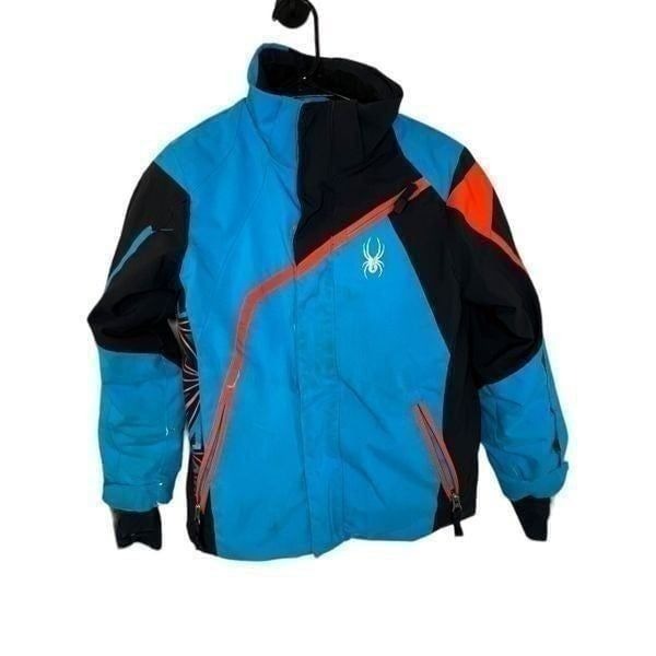 Boys/Kids Spyder Blue and Orange Zip Up Winter Coat