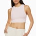 Babaton - Aritzia Sculpt Knit Racer Cropped Tank Top | Matte Pearl Gray | Medium