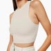 Babaton - Aritzia Sculpt Knit Racer Cropped Tank Top | Matte Pearl Gray | Medium
