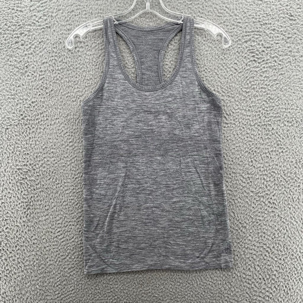 Lululemon Scuba Tank Top Womens 6 Gray Rasor Back Lighweight Sportswear Trainnig