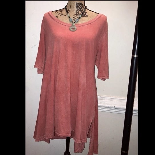 RARE Free People BOHO Top Tunic Womens Large Vintage Tie Dye Juniors Distressed