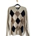 Vintage Trader Bay Argyle Grandpa Emo Grunge V-Neck Sweater