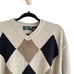 Vintage Trader Bay Argyle Grandpa Emo Grunge V-Neck Sweater