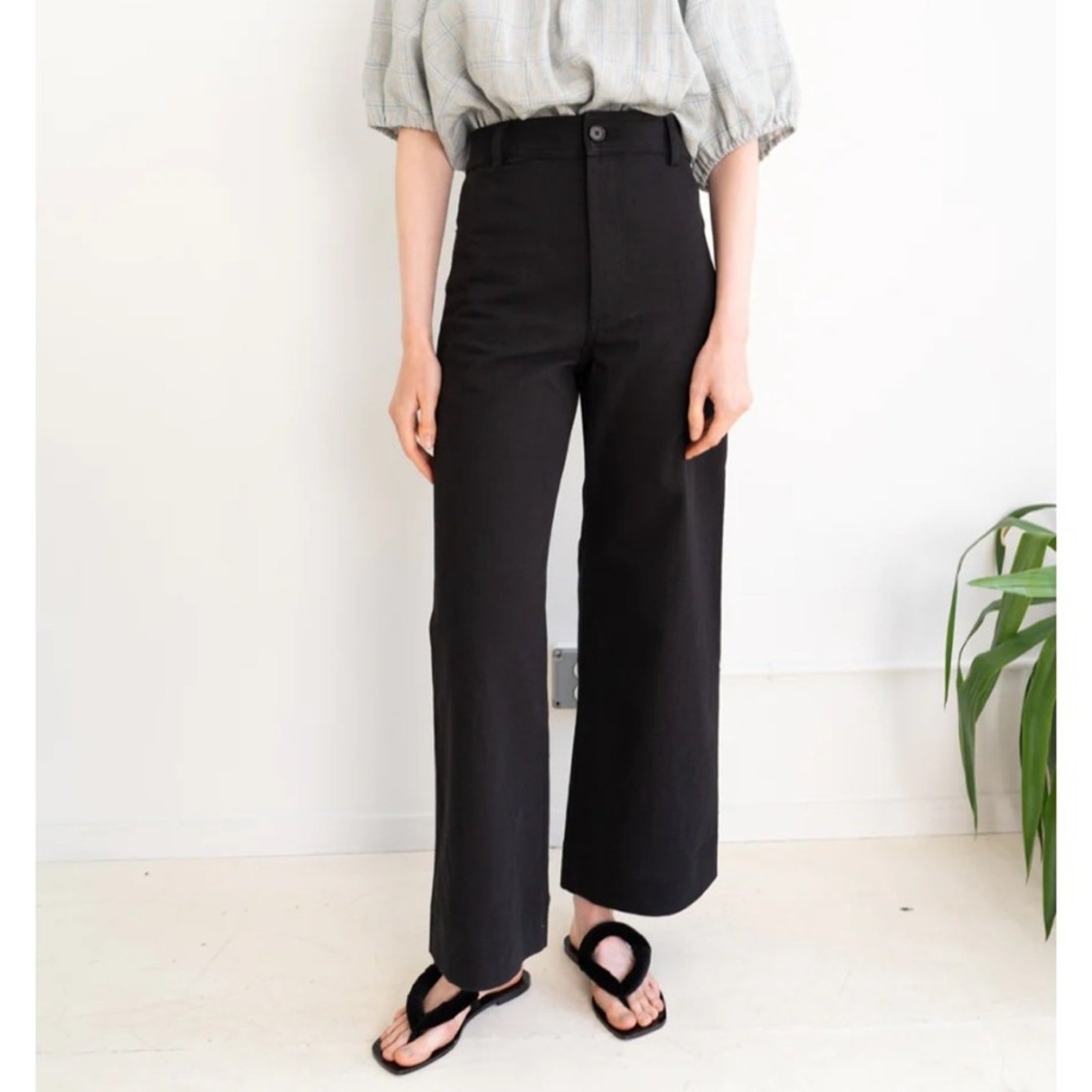 Creatures of Comfort Maison Wide Leg Pant (Sz 2) High Rise Black Denim