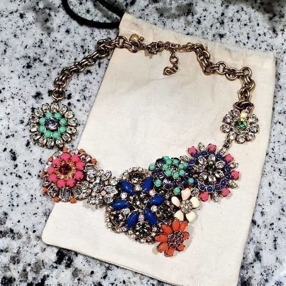 J. CREW gorgeous floral super statement necklace