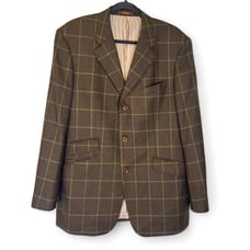TAILORBYRD Men’s Wool Window Pane Check Blazer Sport Coat M Academia Preppy Dad
