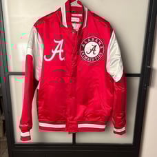 NWT Alabama Crimson Tide Mens Mitchell & Ness Heavy Satin Snap Jacket Sz Medium
