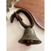 Vintage metal goat bell with leather strap barn find as is
