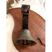 Vintage metal goat bell with leather strap barn find as is