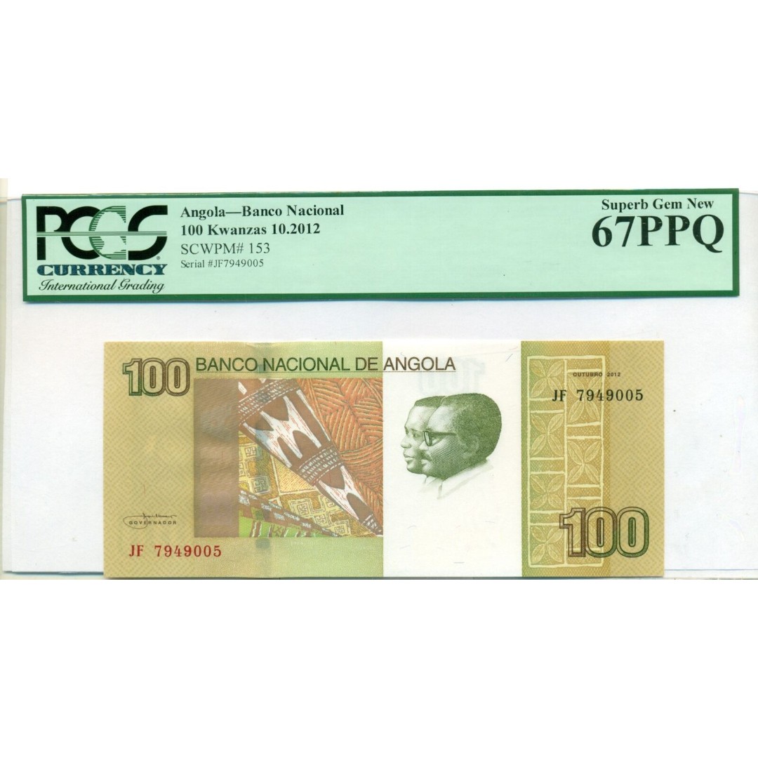 Angola 2012 100 Kwanzas Bank Note Superb Gem New 67 PPQ PCGS Currency