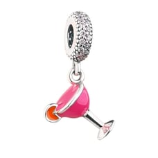 New PANDORA Pink Fruity Cocktail Dangle Charm Pendant