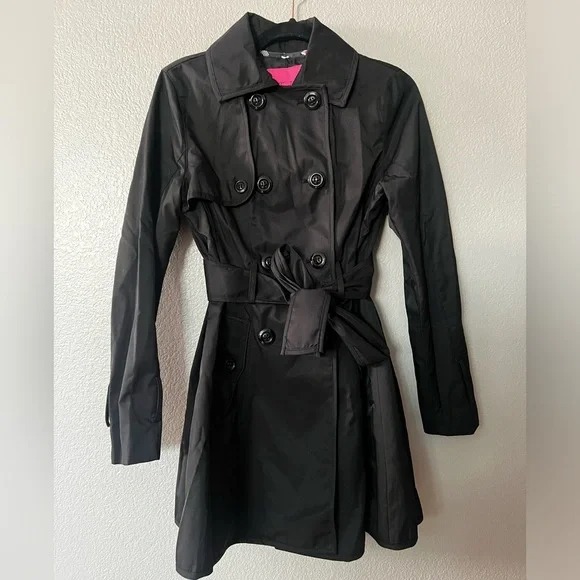 BETSEY JOHNSON Piped Double Breasted Trench Coat