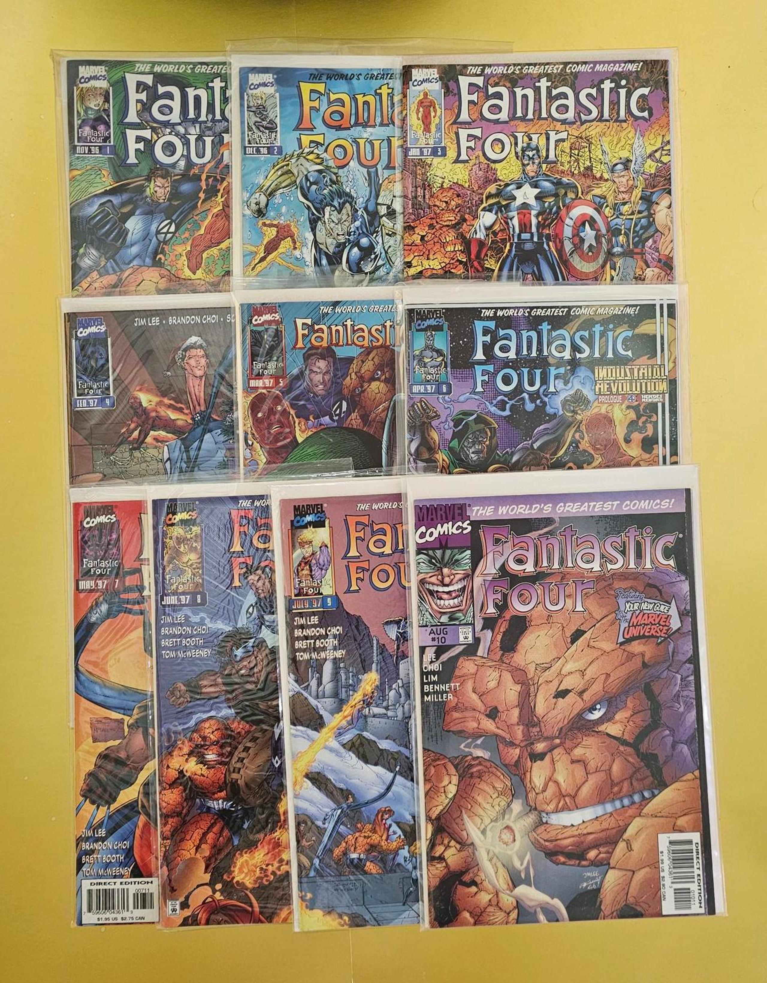 Fantastic Four Volume 2 #1-10 Vintage 1996-97 Lot of 10 Marvel Comic Books