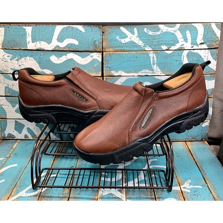 Roper Performance Size 13D Brown Leathers Mocs Shoes Chore Barn Slip-on Loafer
