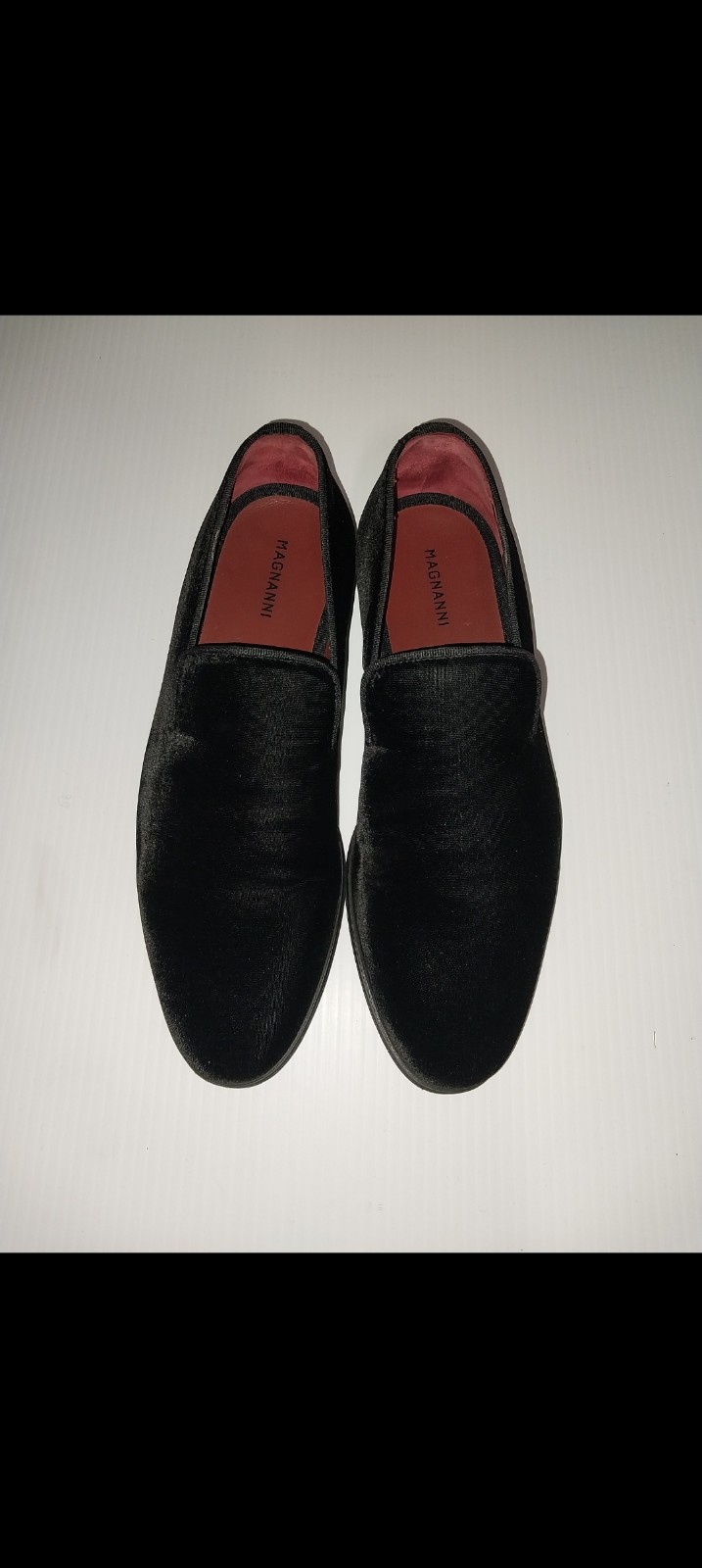Magnanni Black Velvet Loafer Size 8