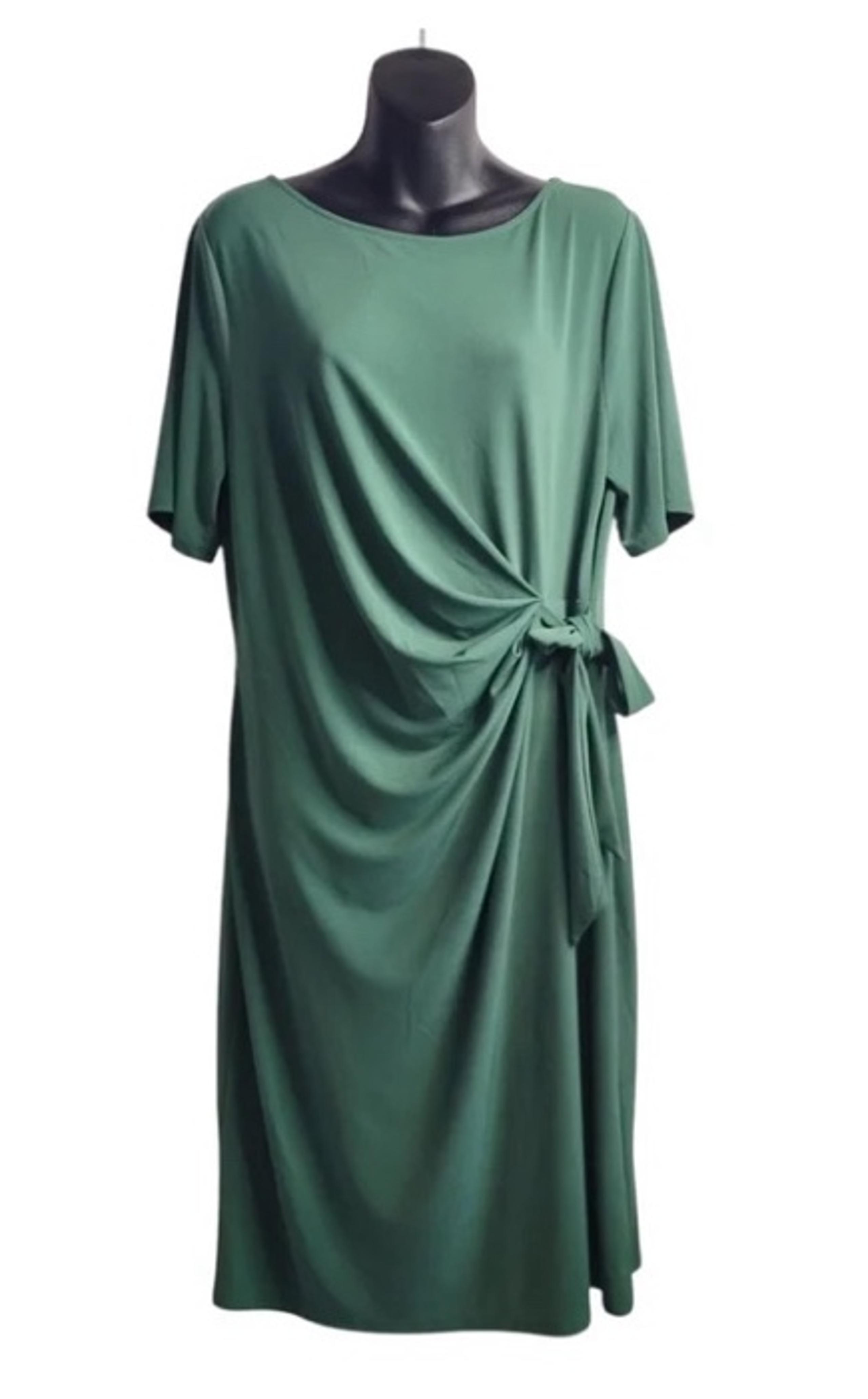 Ann Taylor Women's Green Short Sleeve Sheath Dress Stretchy Ruched Cocktail