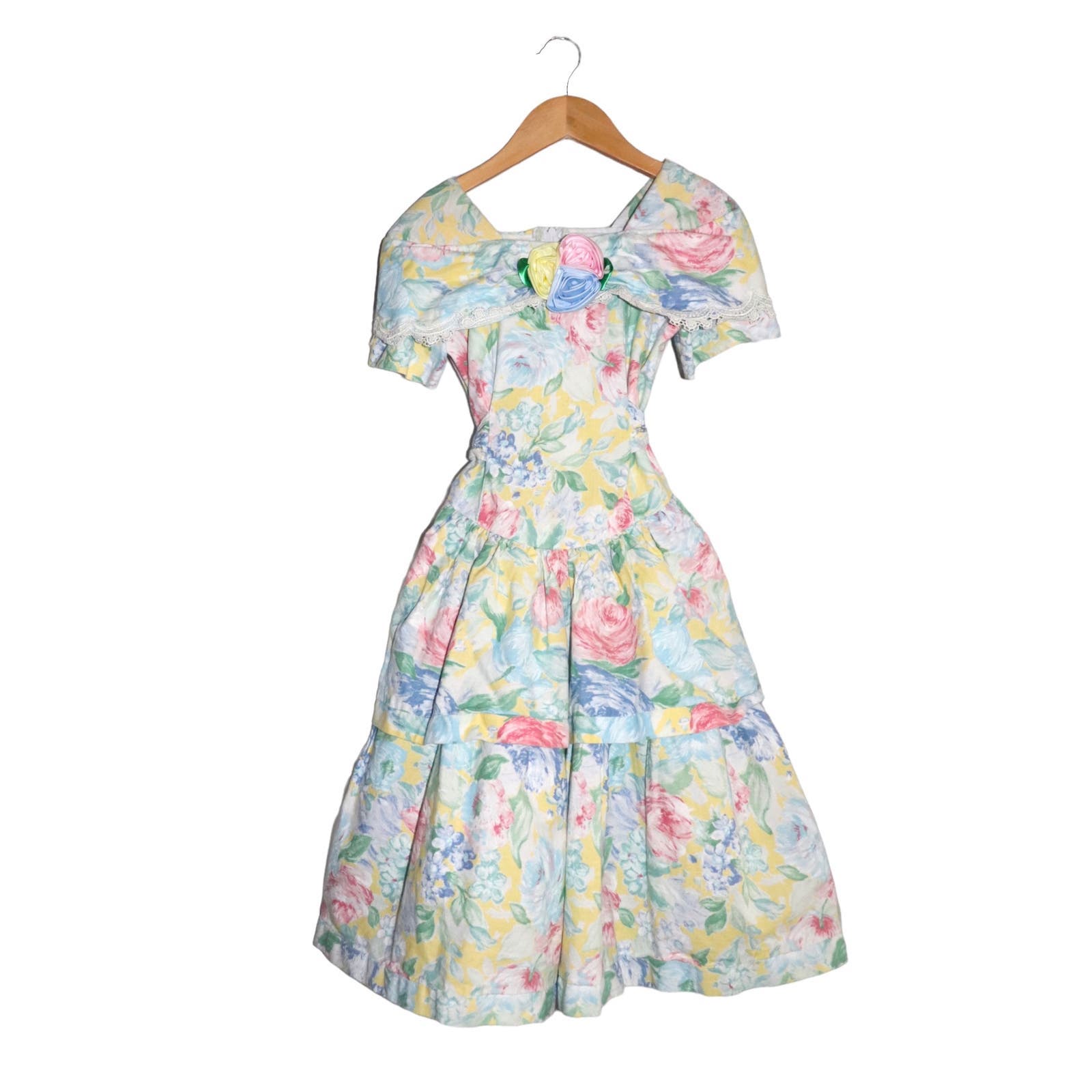 Vintage Dorissa International Nicole Girls Floral Dress Size 8