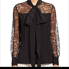 Escada Black Silk Lace top