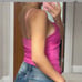 Vintage Morgan de Toi Magenta Pink Ruffle Fairy Flowy Cami Top
