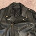 Vintage Black Leather LG-XL Biker Jacket with Side Ties & Brass Snaps!!
